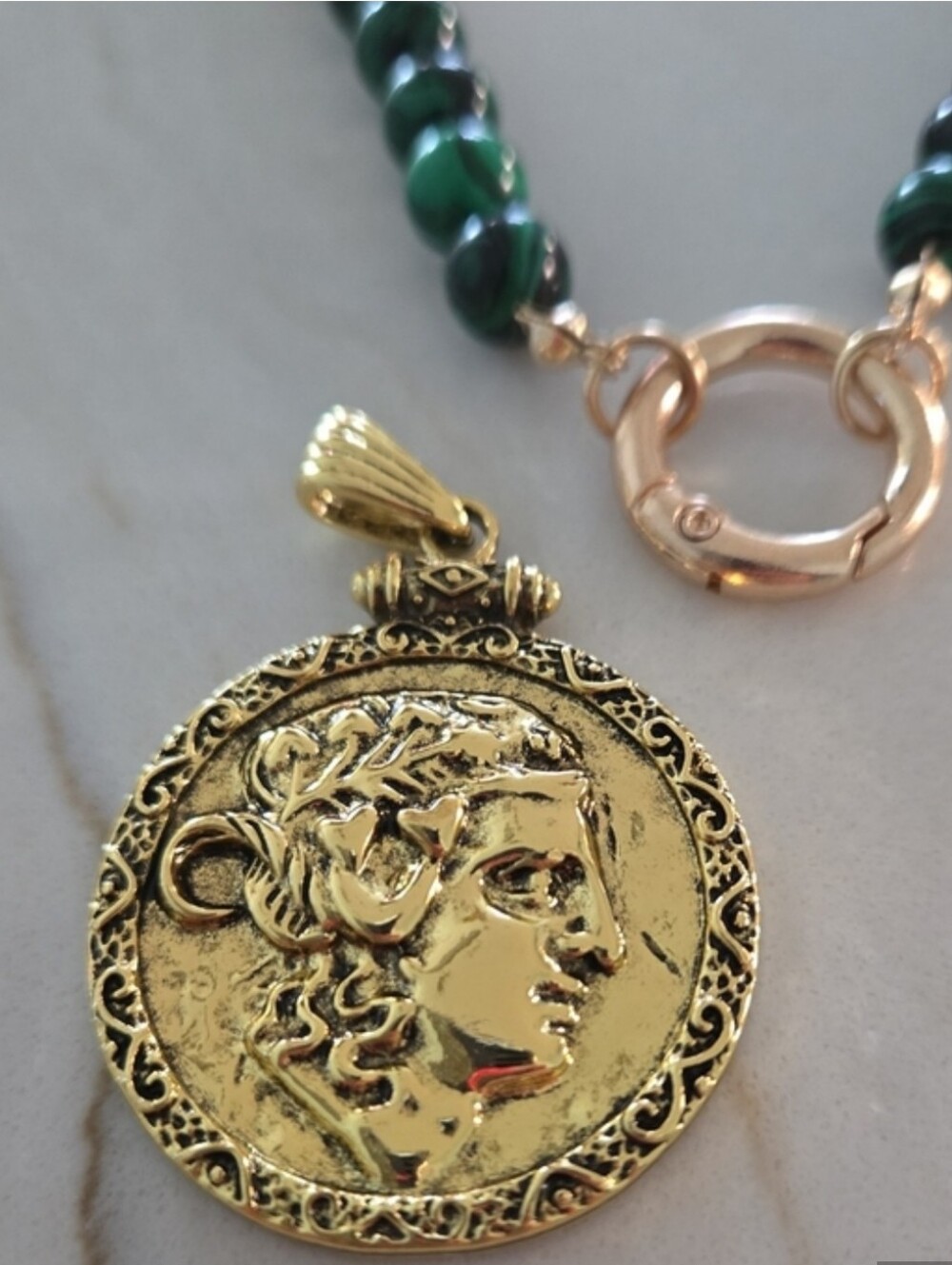 Necklace Custom Gold Coin Medallion Open Clasp Pendant. Last 1